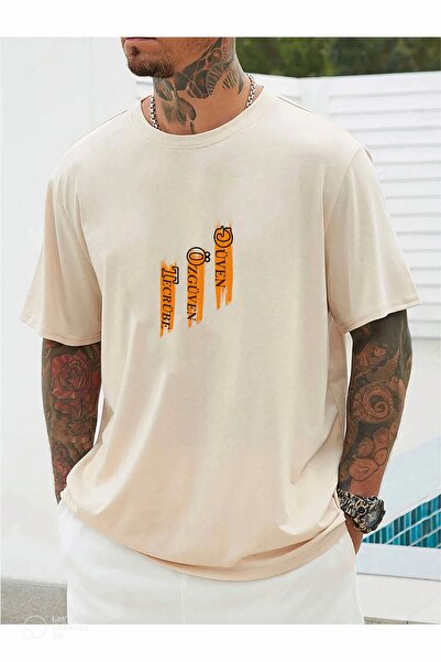 Hunors Sportswear & Company تي شيرت كبير الحجم مطبوع بشكل عمودي على الصدر بال...