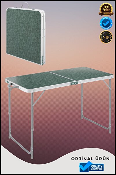 OverPazar Kamp Masası 4-6 Kişilik Piknik Masası Karavan Masası 120*60*54/70 Cm