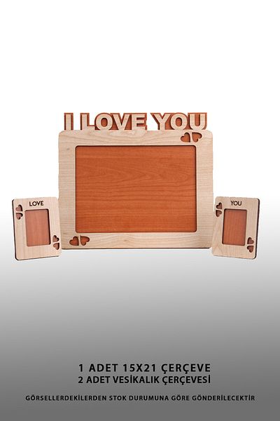 yhfoto I Love You Written Frame Set - MDF Frame