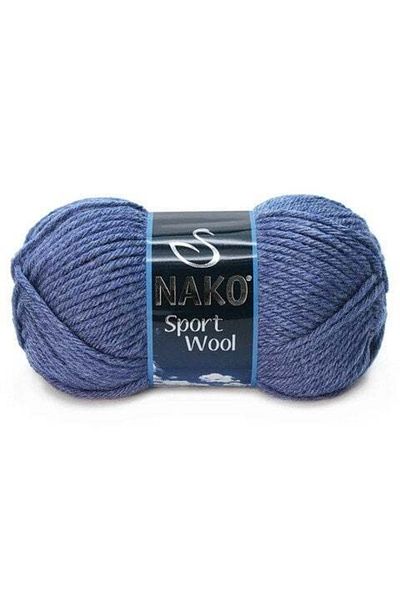 NAKO Sport Wool 23162 5 Pieces Scarf Beanie Poncho Cardigan Threads Indigo Melange