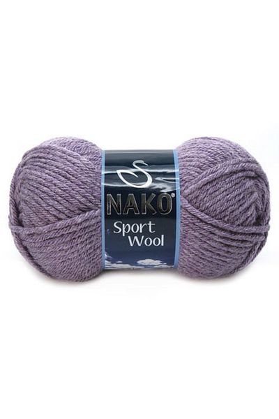 NAKO Sport Wool 23331 5 Pieces Scarf Beanie Poncho Cardigan Yarns Plum Melange