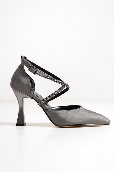 Modabuymus Kalice Platinum Stone Stiletto Goblet Heeled Shoes