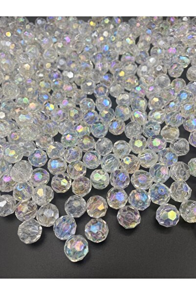 Hedef Bijuteri 12mm Janjanlı Şeffaf Petek Model Akrilik Boncuk,parlak Takı Yapım Hobi Boncuğu (100gr,~120 Adet)