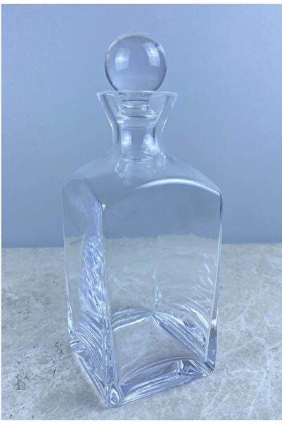 Jenisa El Yapımı Polo Kare Karaf Cam Viski Ve Meşrubat Şişesi 10x10x28 Cm