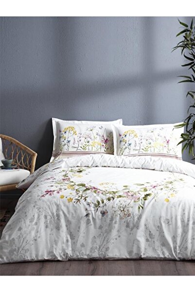 Özdilek Двоспальний комплект постільної білизни з гумкою Jardin De Flor Білий