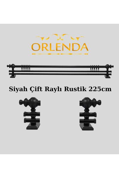 Orlenda Дерев'яна головка алюмінієва труба Рустикальна шторна вішалка Подвійн...