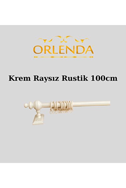 Orlenda Țeavă De Alminiu Cu Capăt De Lemn Umeraș Rustic Pentru Perdele Fără șină 100 Cm