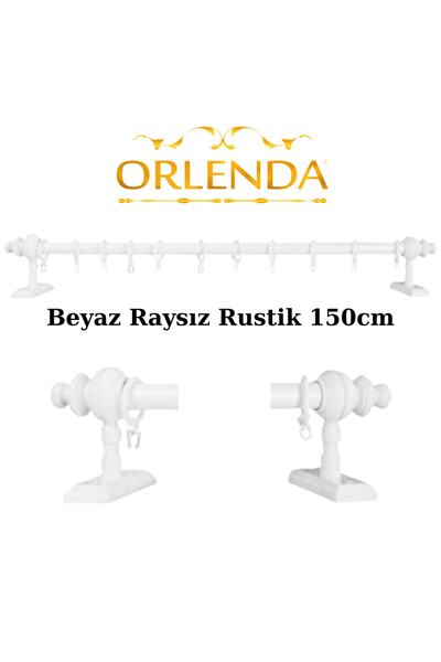 Orlenda Wooden Headed Aluminum Pipe Rustic Curtain Hanger Without Rail 150 Cm