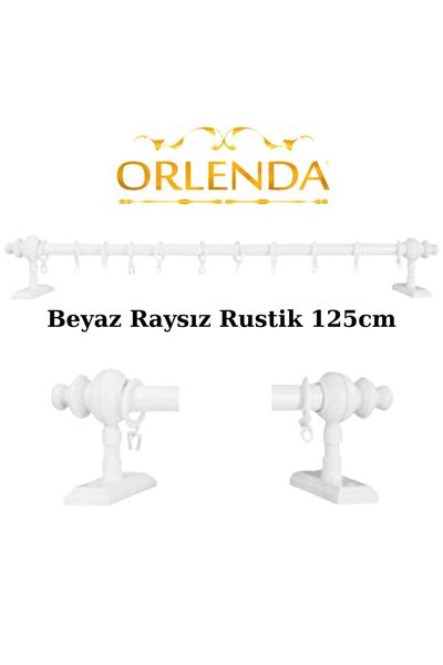 Orlenda Wooden Headed Aluminum Pipe Rustic Curtain Hanger Without Rays 125 Cm