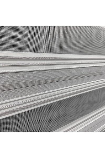 CEYHAN STORE Zebra Roller - Ecru Gray Luxury Curtain Skirt