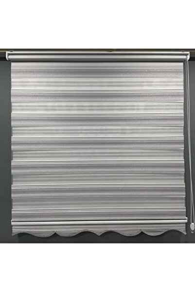 CEYHAN STORE Zebra Roller - Ecru Gray Luxury Curtain Skirt