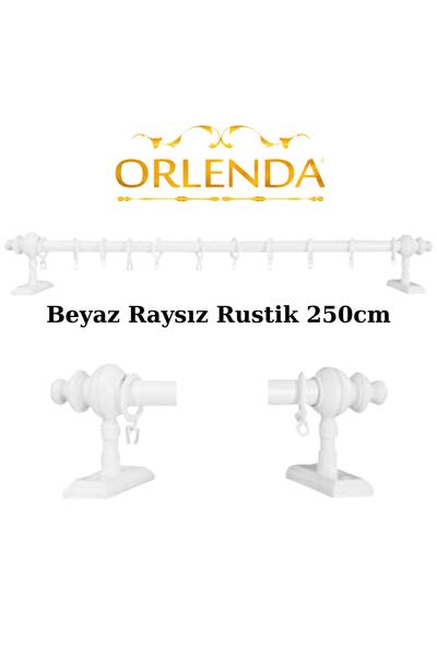 Orlenda Wooden Headed Aluminum Pipe Rustic Curtain Hanger Without Rays 250 Cm