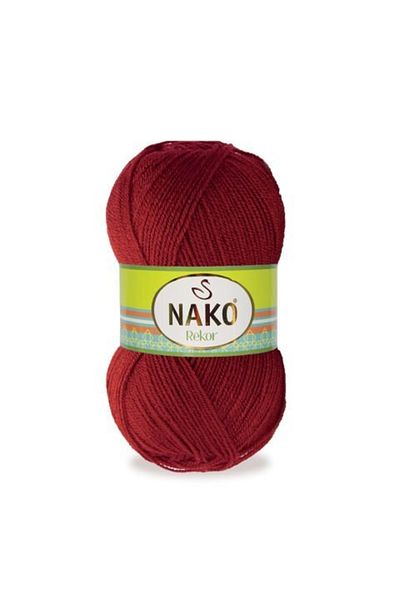 NAKO Record 1175 5 Pieces Hand Knitting Yarn Dark Red