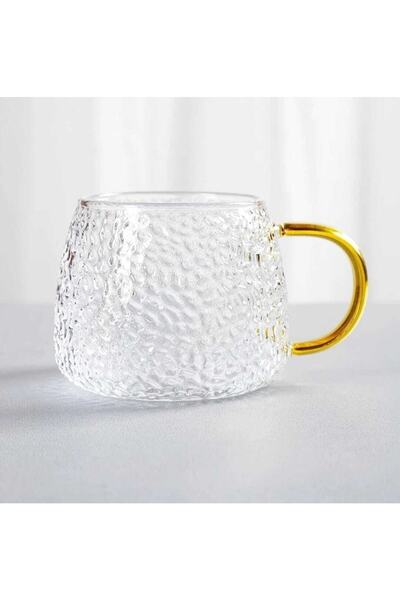 CEPHOME Damla Desenli Oval Isıya Dayanıklı Borsilikat Çay Kahve Fincanı-barda...