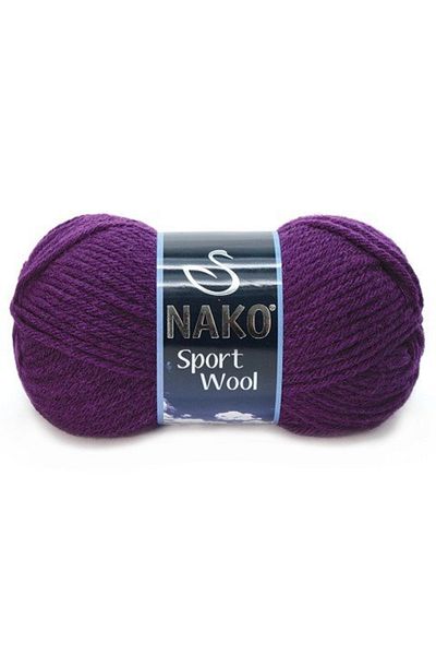 NAKO Sport Wool 3260 5 Pieces Scarf Beanie Poncho Cardigan Threads Purple