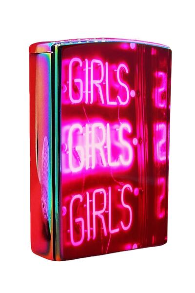 İŞTE BU Baskılı Yandan Kaydırmalı Lüks Gazlı Pembe Çakmak