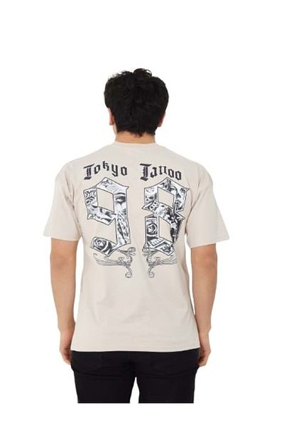 High West Men's Oversize Beige T-Shirt - Null Collar, Short Sleeve H00009
