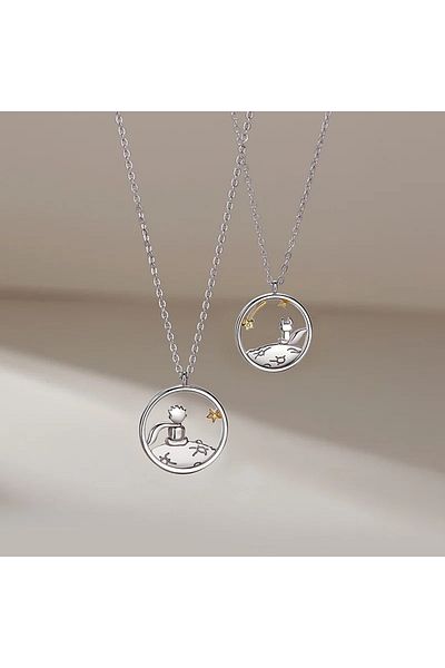 Köstebek Little Prince Little Prince and Fox Best Friends Necklace