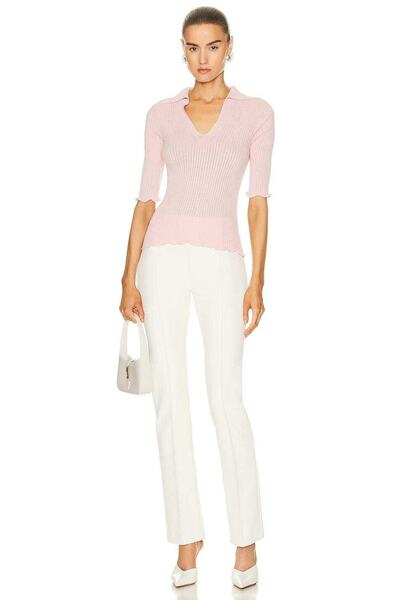 By Kul Design Pantaloni albi din crepon pentru femei de înaltă calitate