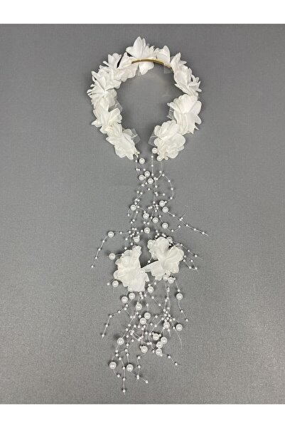 ecrin tuhafiye hobi Beyaz Lohusa Taçı Gelin Taçı