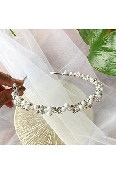 ecrin tuhafiye hobi Tekli Savaroski Taşlı Gelin Tacı Lohusa Aksesuarı