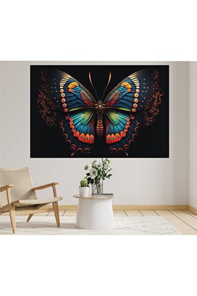 HDART Modern Soyut Renkli Kelebe Duvar Kanvas Tablo Tablosu