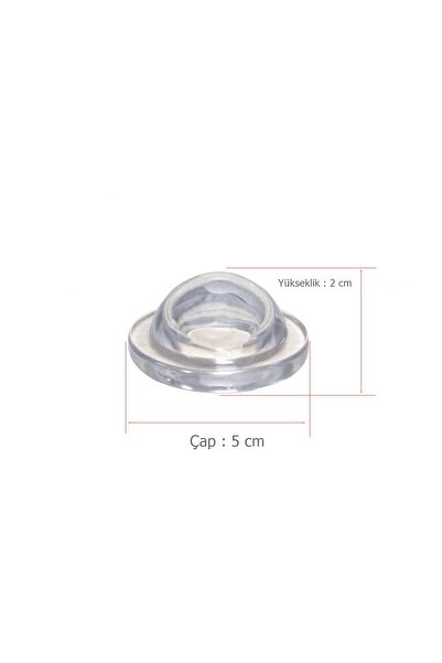 EYM 5 Adet Yapışkanlı Kapı Kolu Stoperi Silikonlu Şeffaf Duvar Tamponu