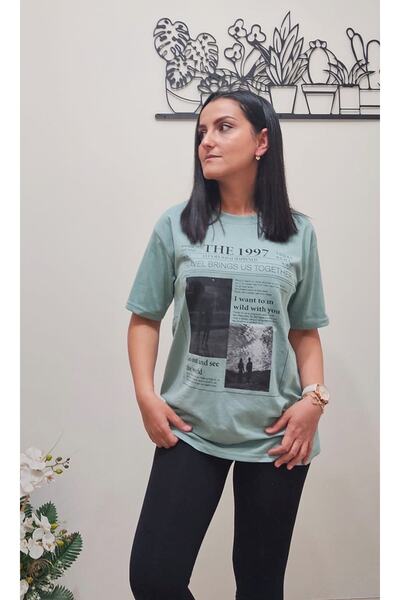 soi fashion Mint The 1997 تي شيرت نسائي كبير الحجم مطبوع