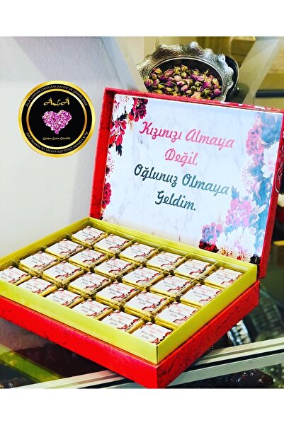 Elit Çikolata Hediyelik Kişiye Özel Baskılı Çikolata Kutusu 72'li