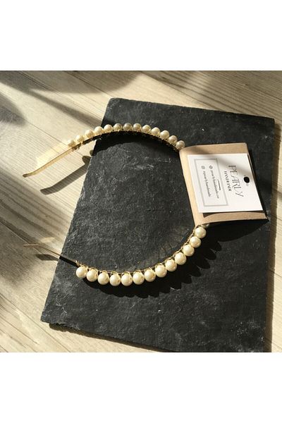 Pearly Handmade Χρυσό μαργαριτάρι Hair Crown Hair Band
