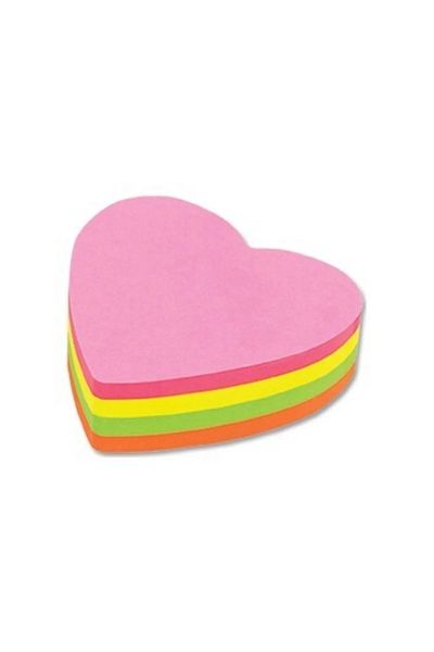 SEYFİKİRTASİYE 5 Colors Heart Shaped Post-it Adhesive Note Paper 80 Sheets