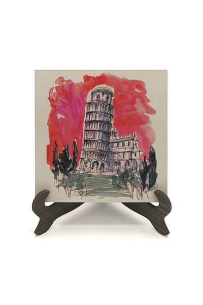 Sadrazam Επιτραπέζιο Μόνιτον MDF με στάμπα Tower of Pisa 10Χ10