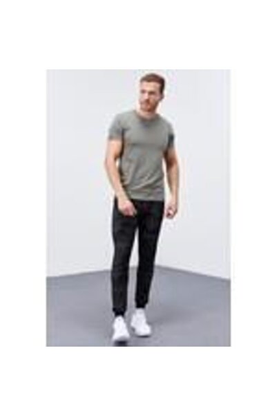 TOMMY LIFE Ανδρικό μαύρο κοστούμι φόρμας με σχέδιο καμουφλάζ T05er-84754 T05e...