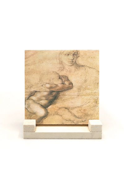 BAKSEPETE Επιτραπέζιο Σχέδιο Leonardo Da Vinci με εκτύπωση με φυσική πέτρα