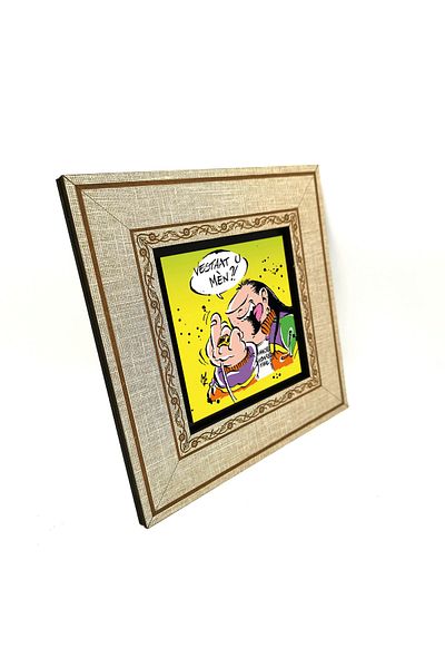 BAKSEPETE Haagse Harry Holland Comic Character Πίνακας με τυπωμένο MDF κορνίζα 20cmx20cm Krt-044