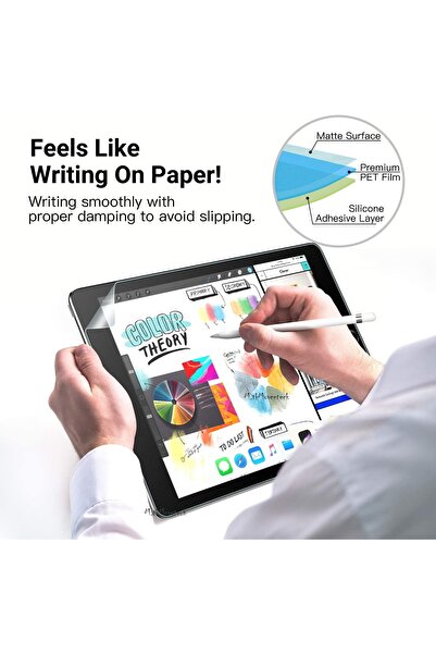 m.tk moveteck Ipad 7.8.9.nesil 10.2 Inc Uyumlu Mat Ekran Koruyucu Kağıt Hissi Özel Çizim Ekranı Paper Like Cam