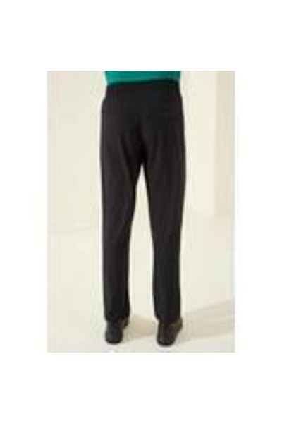 TOMMY LIFE Μαύρο ανδρικό φερμουάρ με τρεις τσέπες Standard Fit Classic Trotters Sweatpants Alt-84768_01