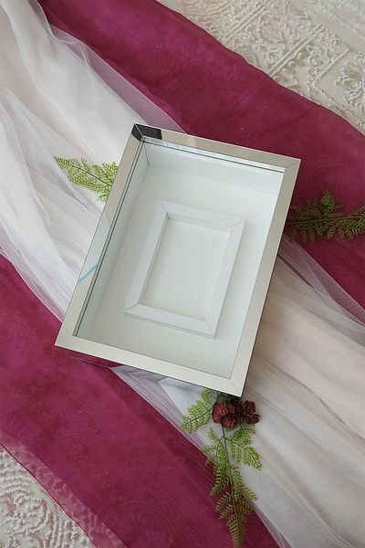Verda Çerçeve 25x35 Cm Argintiu Culoare Orizontală Foto Zona Model Design Rose Box Memory Frame! Led fără nume!