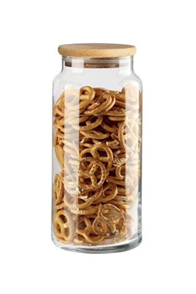 Sensoria Bambu Kapaklı Vakumlu Kavanoz Saklama Kabı Çok Amaçlı Erzak Kabı Bah...