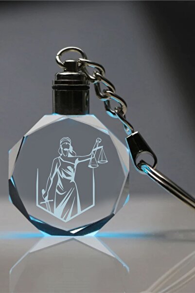 MERTKRİSTAL Avukata, Savcıya Özel Themis Logolu Anahtarlık, Logolu Işıklı Anahtarlık, Cam Işlemeli Anahtarlık