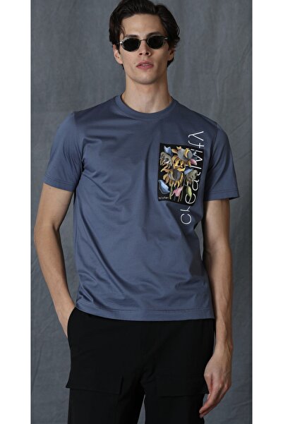 Lufian Gabriel Men's Basic T-Shirt Dark Blue