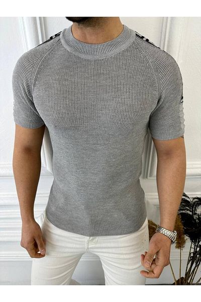 elkumoda T-shirt Πλεκτό Τρίκο Αναπνεύσιμο Δεν Ιδρώνει Slim Fit Στενή Γραμμή T-shirt