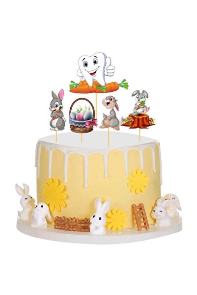 kidspartim مسواك على شكل كعكة على شكل أسنان 5 قطع