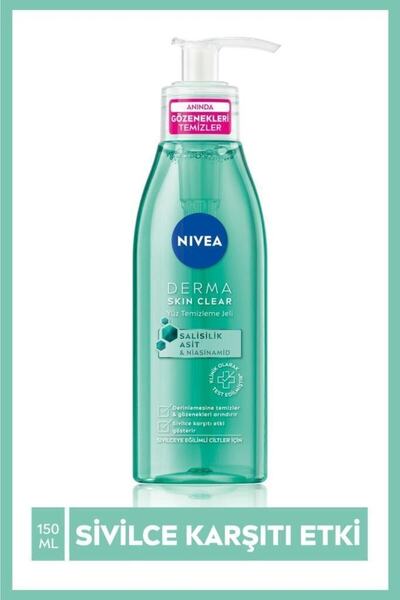 NIVEA Derma Skin Clear Arındırıcı Yüz Temizleme Jeli 150 Ml Salisilik Asit.,b...