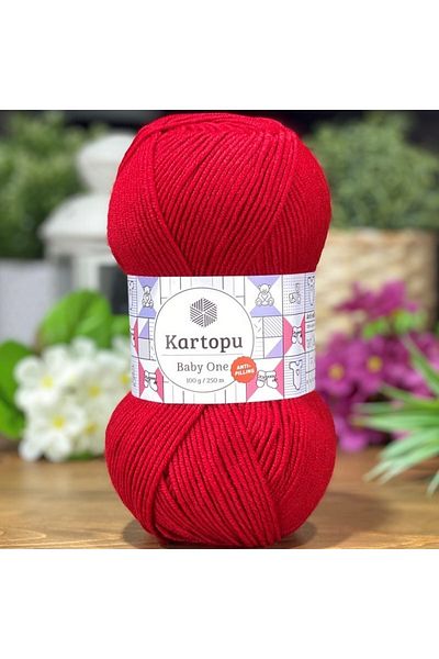 Kartopu Baby One K129 5 Pieces Non-Pilling Baby Rope Dark Red