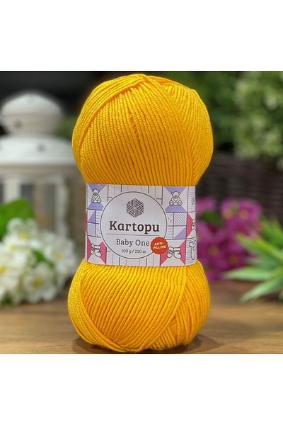 Kartopu Baby One K154 5 Pieces Non-Pilling Baby Rope Dark Yellow