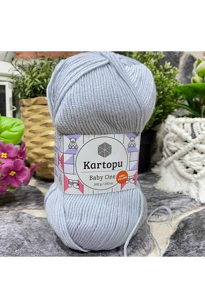 Kartopu Baby One K993 5 Pieces Non-Pilling Baby Rope Silver Gray
