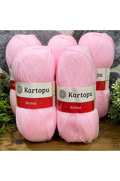 Kartopu Crystal K788 5 τεμάχια νήματα πλεξίματος χειρός ανοιχτό ροζ