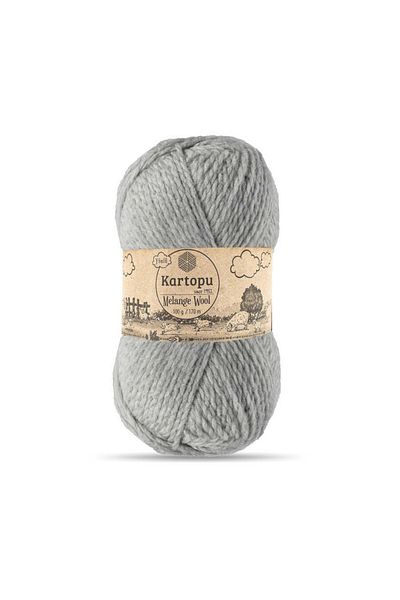 Kartopu Melango Wool K1000 5 Pieces Wool Hand Knitting Yarn Gray
