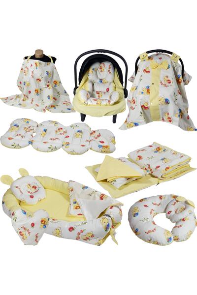 annebebektasarım Babynest Puset Içi Set Araba Minderi Emzirme Örtüsü Ve Minde...